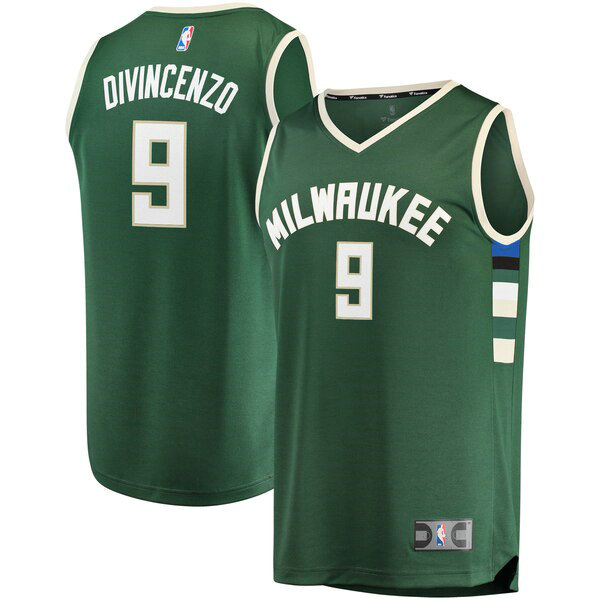 Maillot nba Milwaukee Bucks Icon Edition Homme Donte DiVincenzo 9 Vert